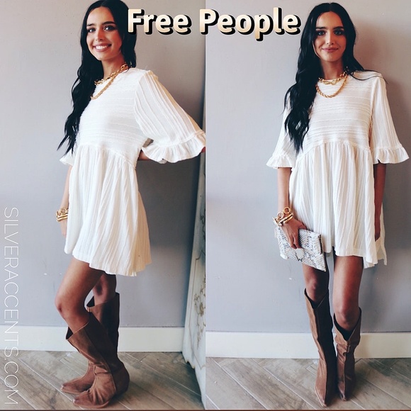 Free People Pleated Take A Spin Babydoll Tunic Dress Size Small New With Tags - Picture 14 of 14